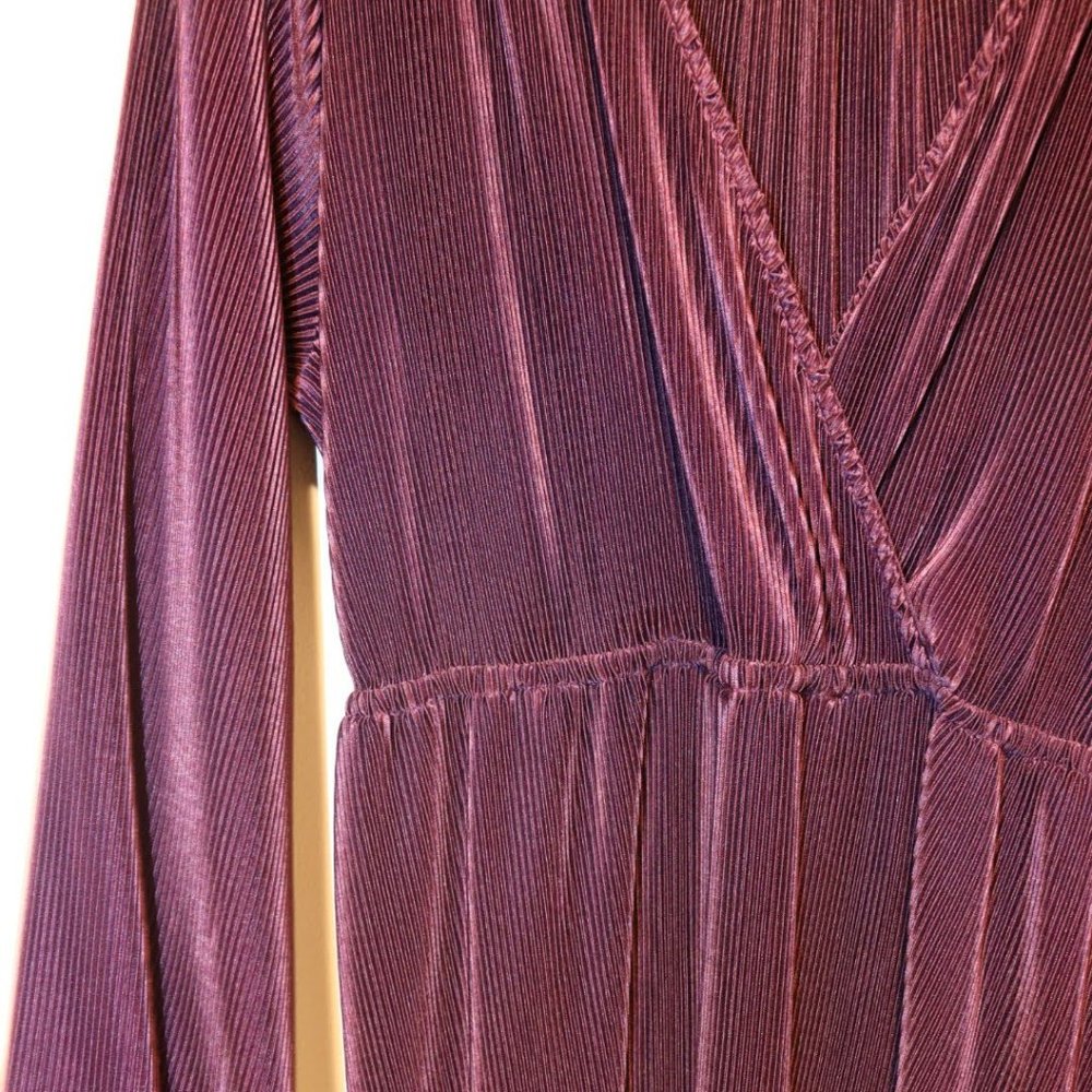 BALTIC BORN Venus Plum Pleated Maxi Dress